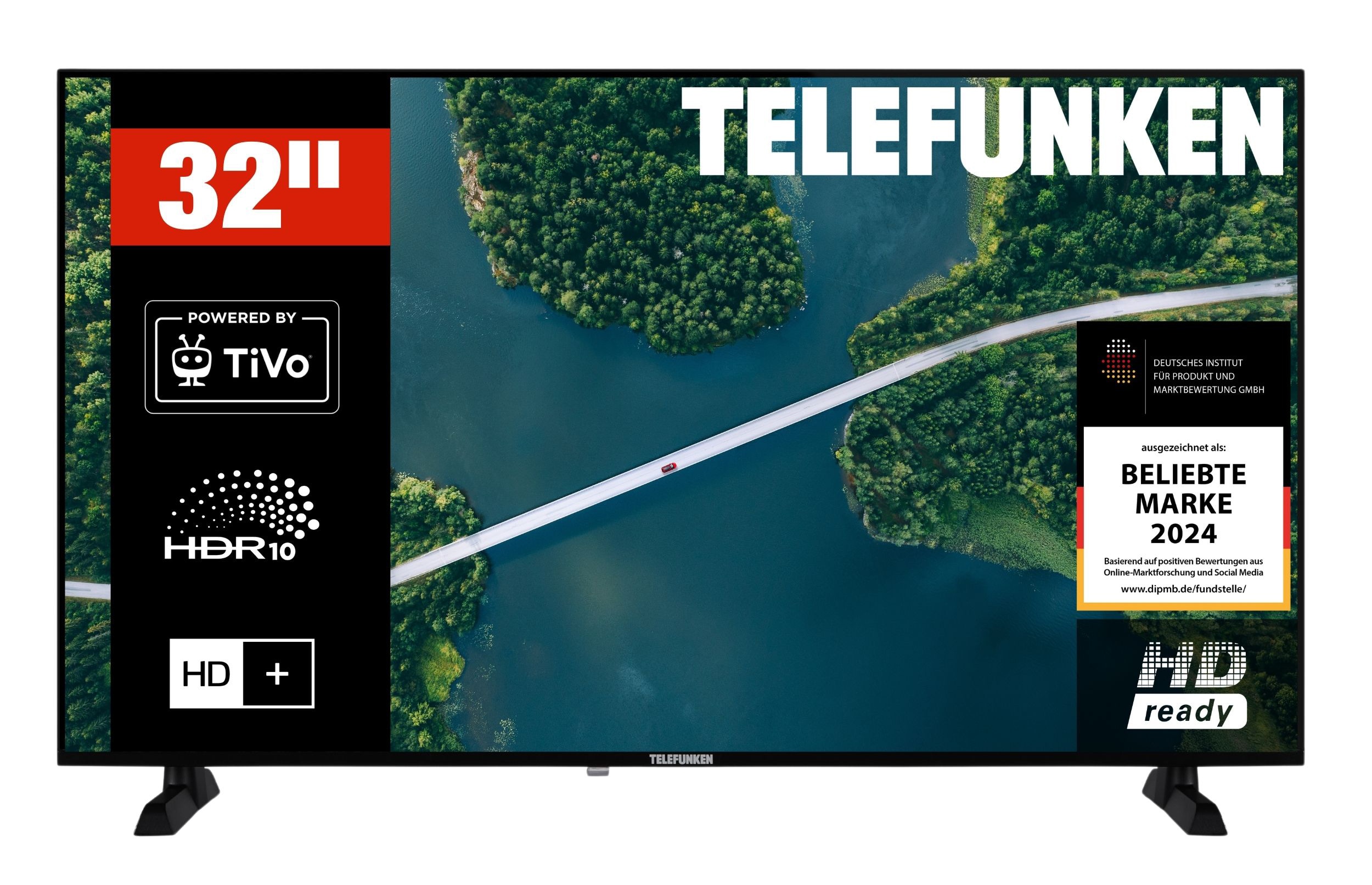 Telefunken XH32TP900S Fernseher 32 Zoll Smart TV powered by TiVo HD, HDR TV, HD+ 6 Monate (2026) - Bild 1