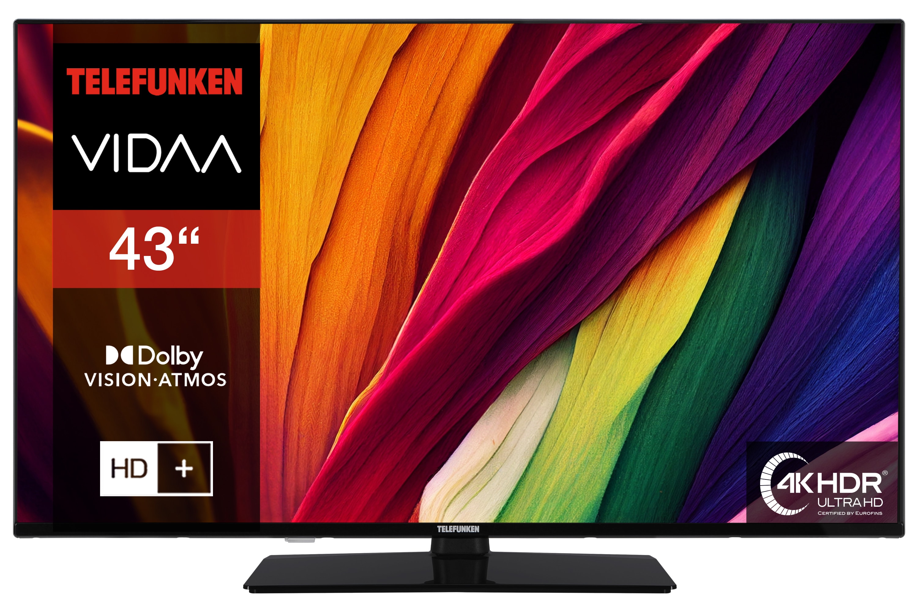 Telefunken XU43VP750M Fernseher 43 Zoll Smart TV VIDAA 4K UHD HDR Dolby Vision HD+ 6 Monate (2026) - Bild 1