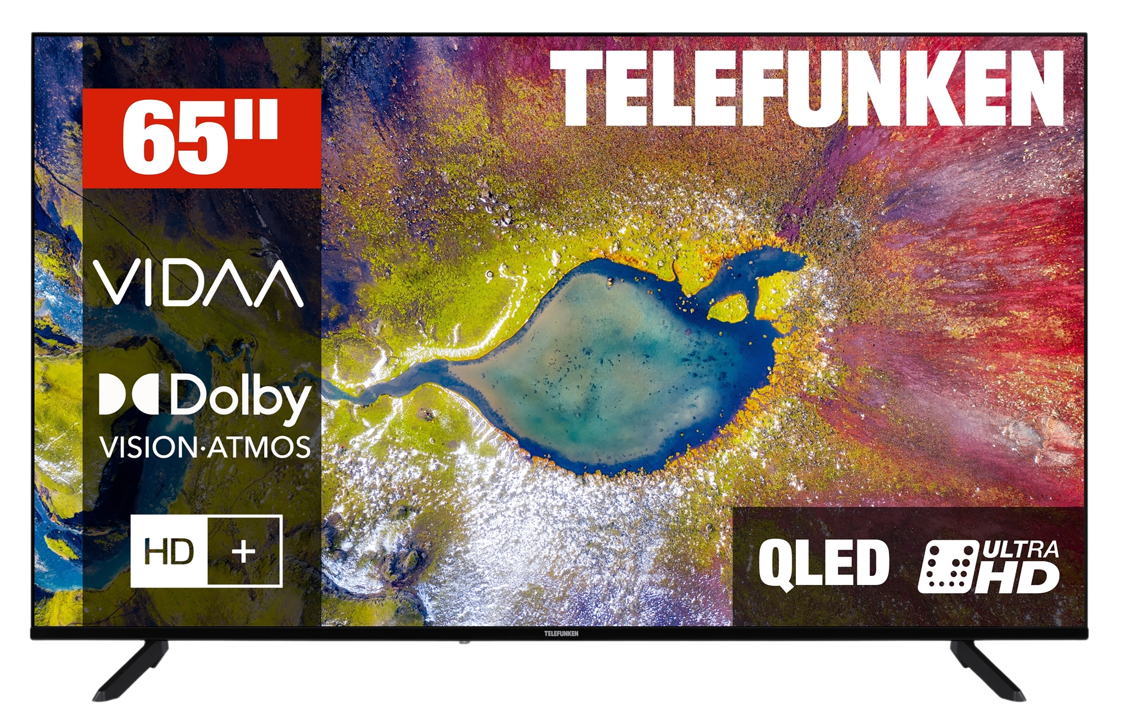 Telefunken D65Q920B2CW QLED Fernseher 65 Zoll Smart TV VIDAA 4K UHD HDR Dolby Vision, HD+ (2026) - Bild 1