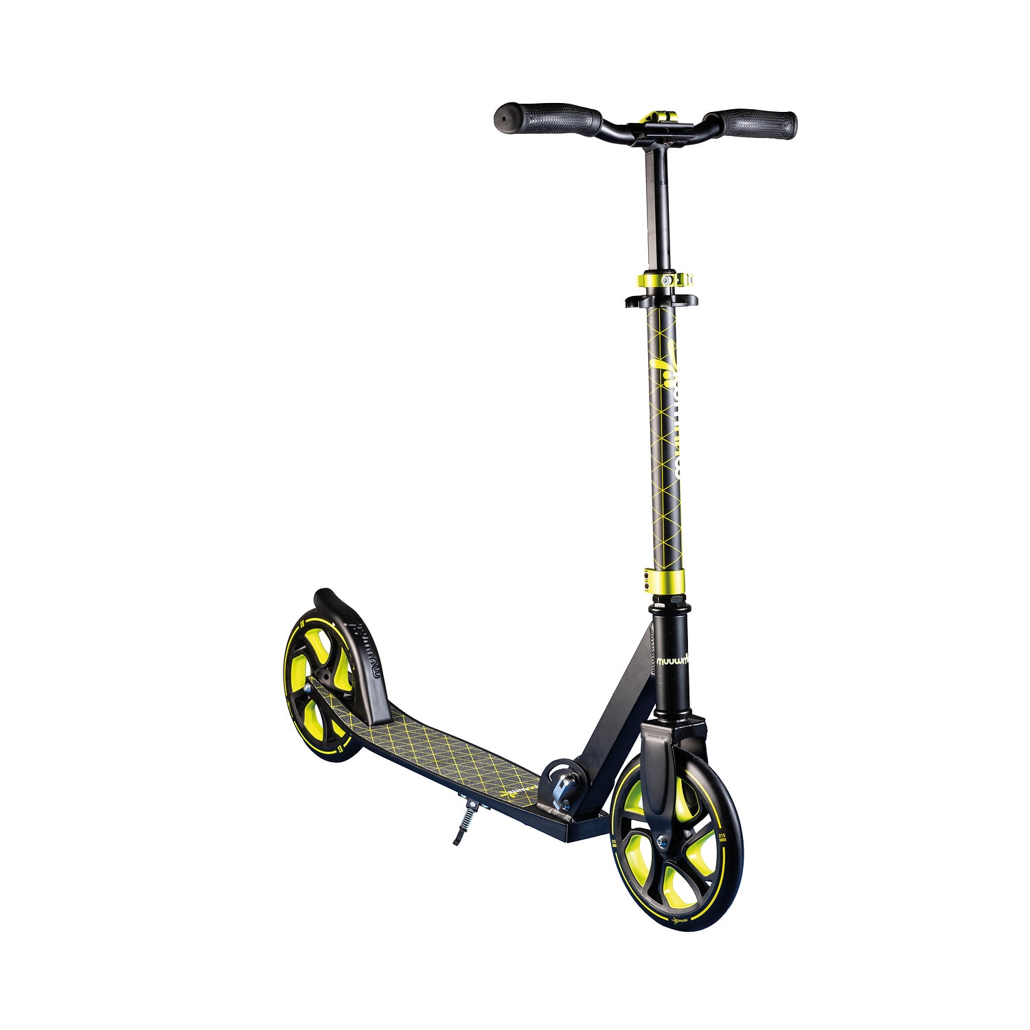 muuwmi Aluminium Scooter Pro &ndash; Tretroller, 215 mm, ABEC 7, Kinder und Erwachsene, GS-gepr&uuml;ft, h&ouml;henverstellbar, new lime - Bild 1
