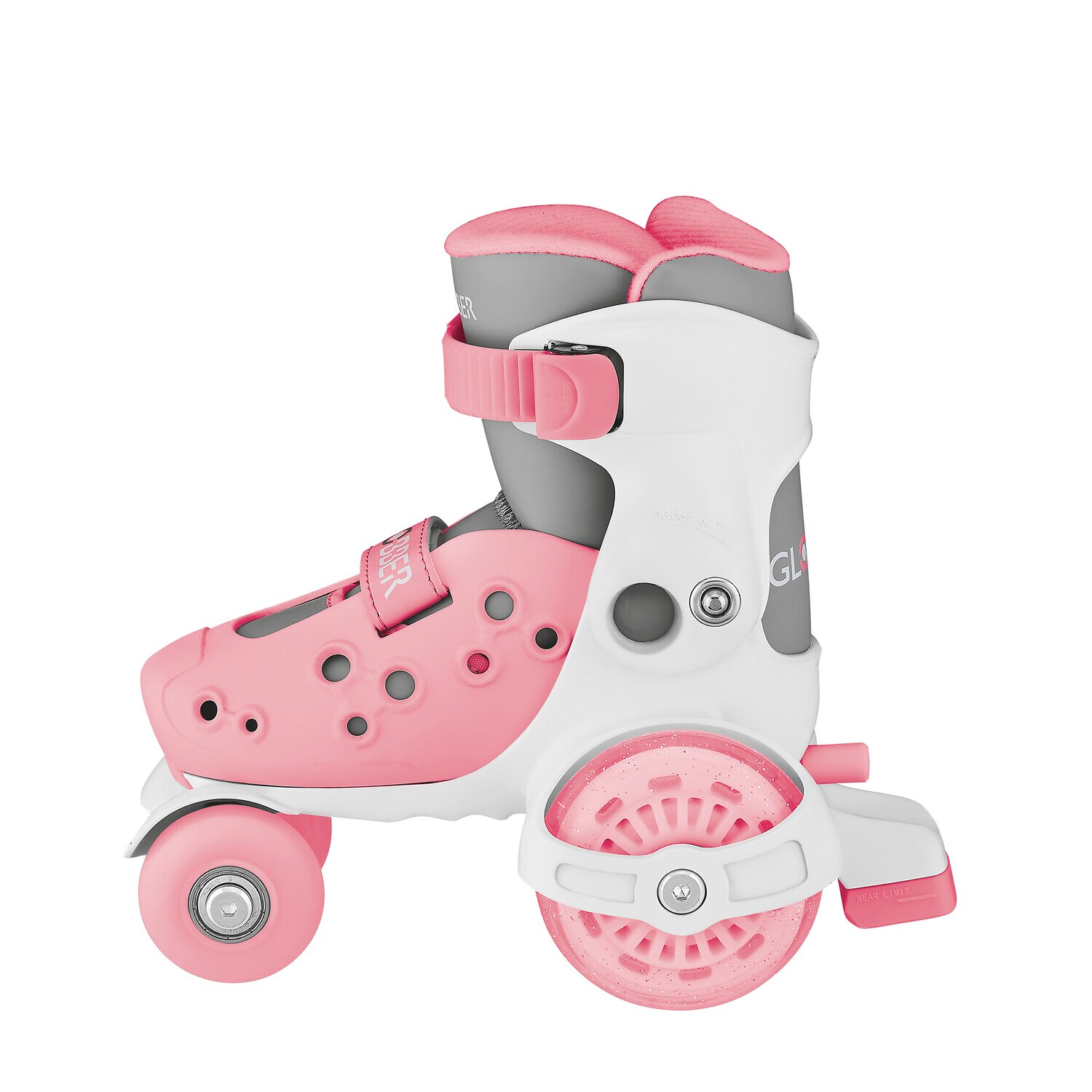 GLOBBER LEARNING SKATES – Quad-Skates für Kinder, verstellbar Gr.26-29, ABEC 9, pastellrosa