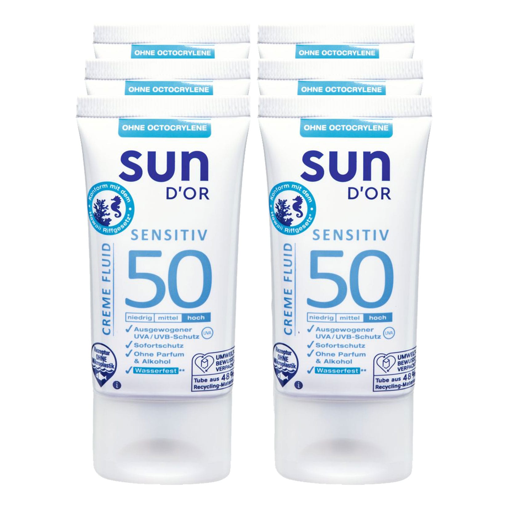 Sun D'OR Sensitiv Creme Fluid LSF50 50 ml, 6er Pack - Bild 1