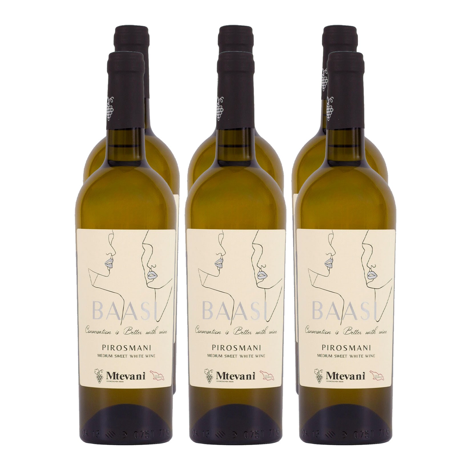 Mtevani BAASI Pirosmani Wei&szlig;wein 12,0 % vol 6 x 0,75 Liter - Bild 1