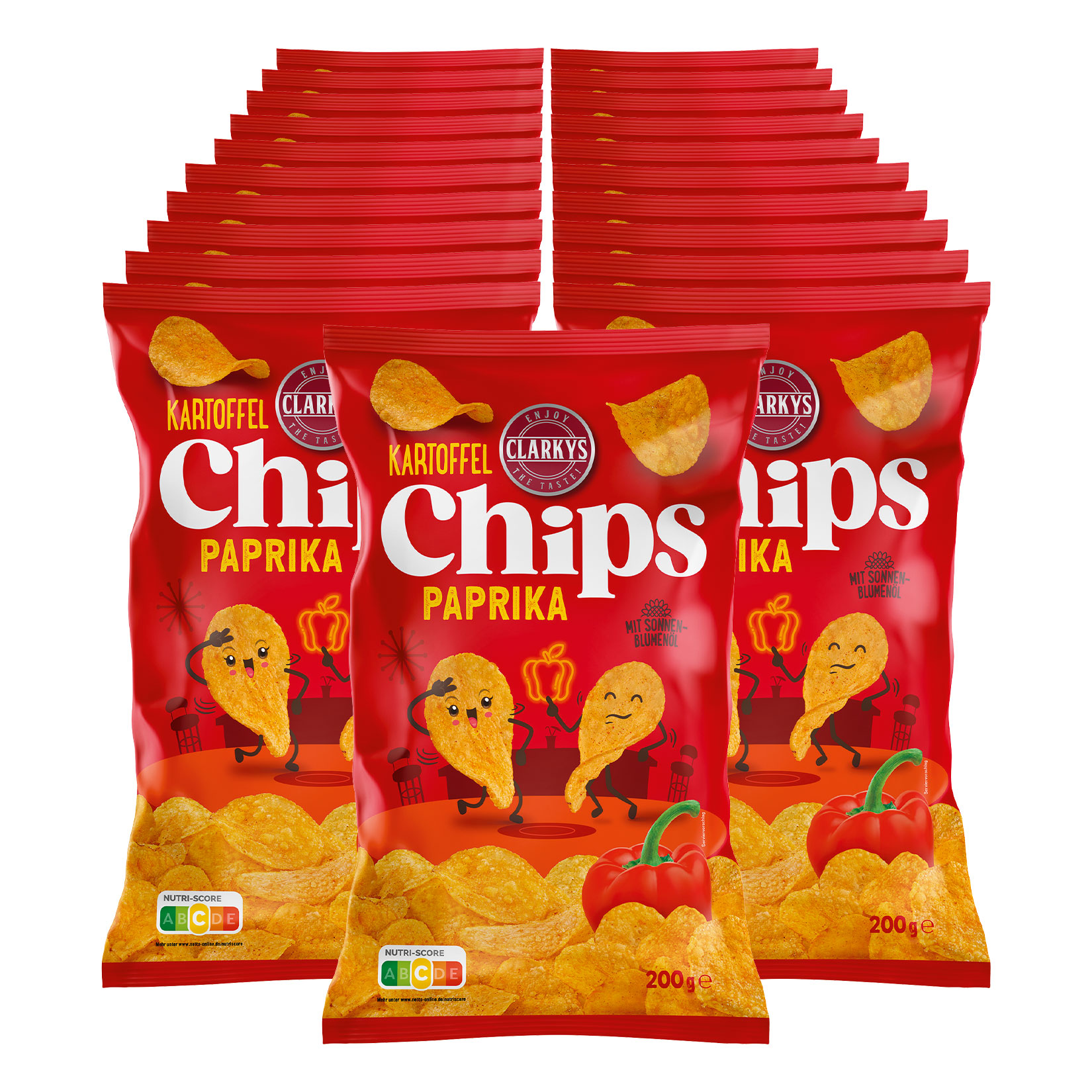 Clarkys Paprika Chips 200 g, 21er Pack - Bild 1