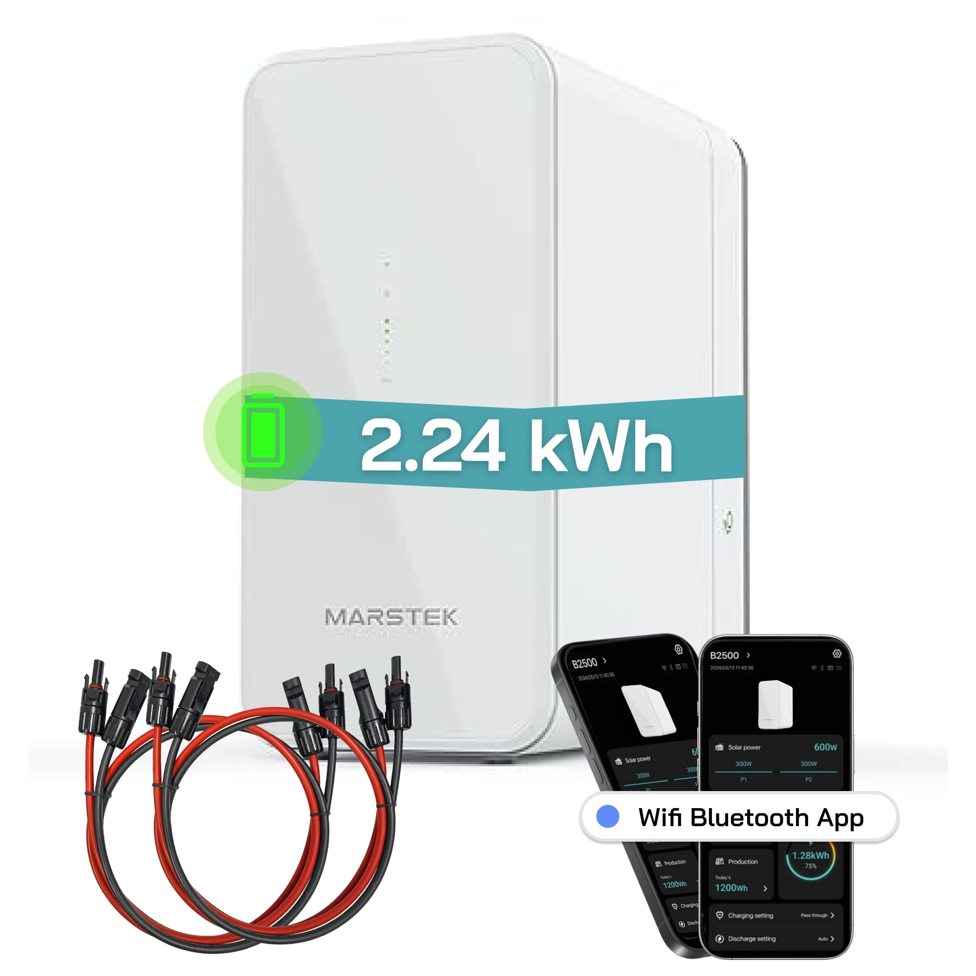 Marstek Saturn B2500-D Solarspeicher 2,24 kWh LiFePO4 Solarakku f&uuml;r PV Systeme Balkonkraftwerk, IP65, 6000 Zyklen, WIFI und Bluetooth, Solar-Batterie - Bild 1