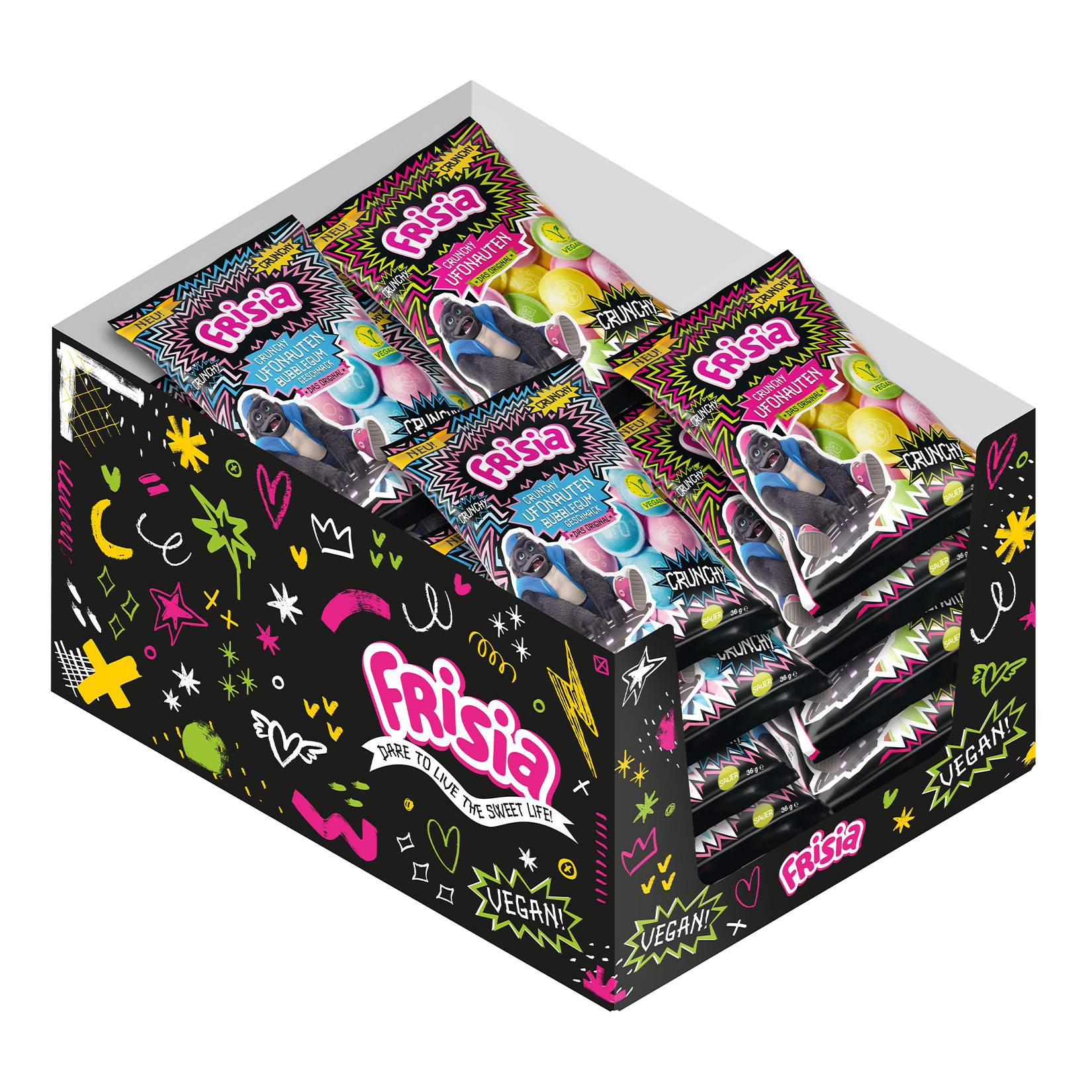 Frisia Crunchy Ufonauten 36 g, verschiedene Sorten, 20er Pack - Bild 1