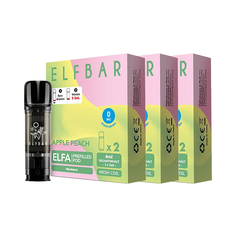 ELFBAR ELFA Prefilled Pod x 2 - Apple Peach 0.0% , 3er Pack - Bild 1