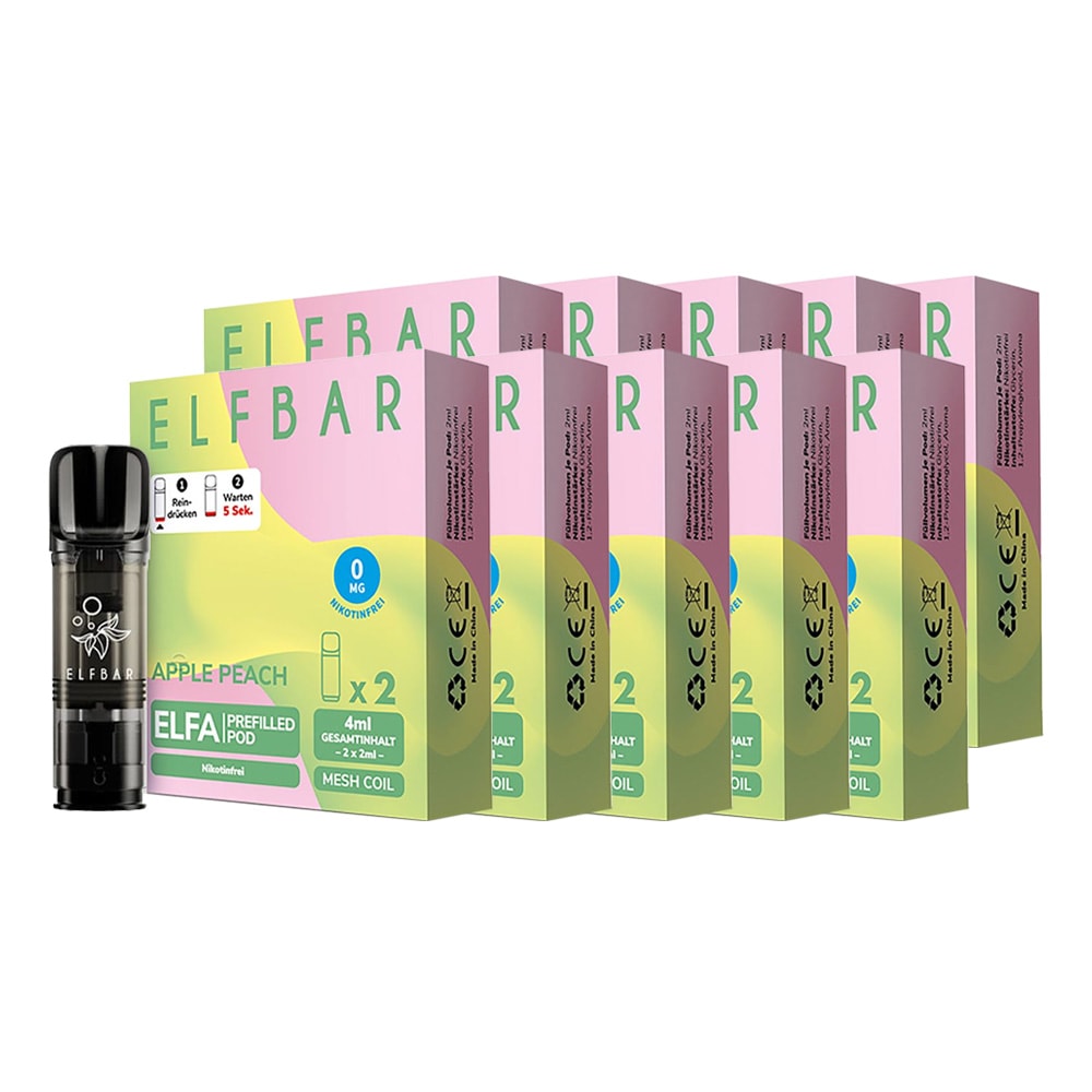 ELFBAR ELFA Prefilled Pod x 2 - Apple Peach 0.0% , 10er Pack - Bild 1