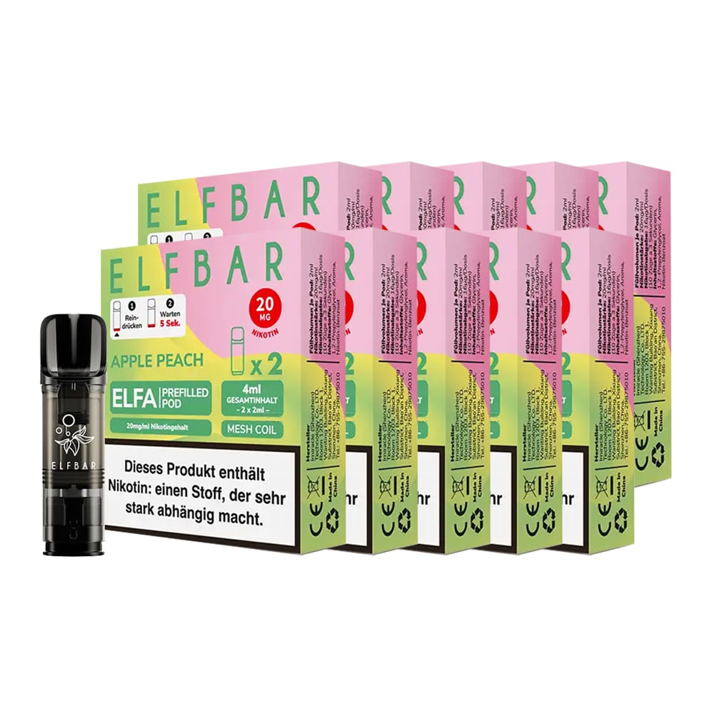ELFBAR ELFA Prefilled Pod x 2 - Apple Peach 2.0% , 10er Pack - Bild 1