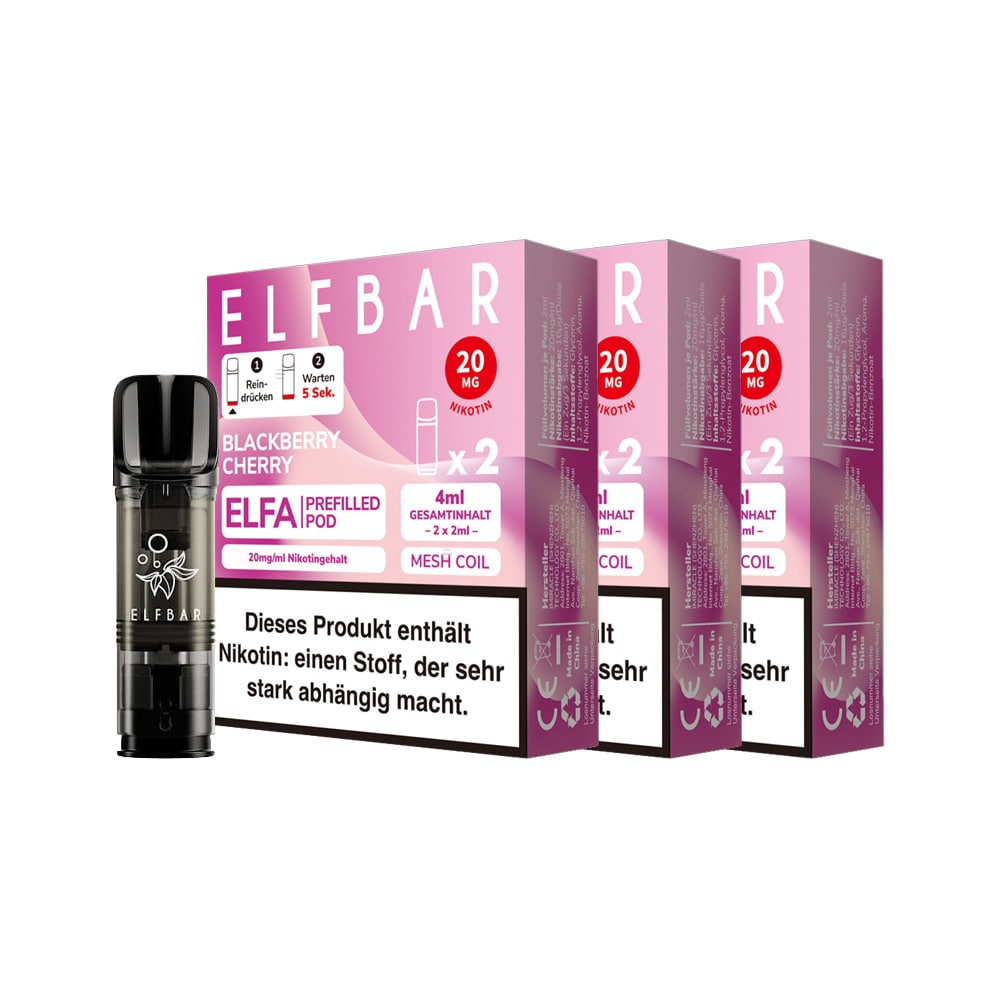 ELFBAR ELFA Prefilled Pod x 2 - Blackberry Cherry 2.0% , 3er Pack - Bild 1