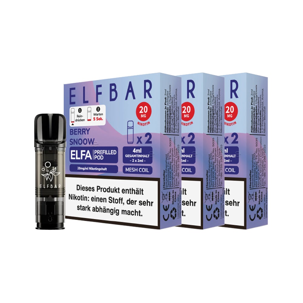 ELFBAR ELFA Prefilled Pod x 2 - Berry Snoow 2.0% , 3er Pack - Bild 1