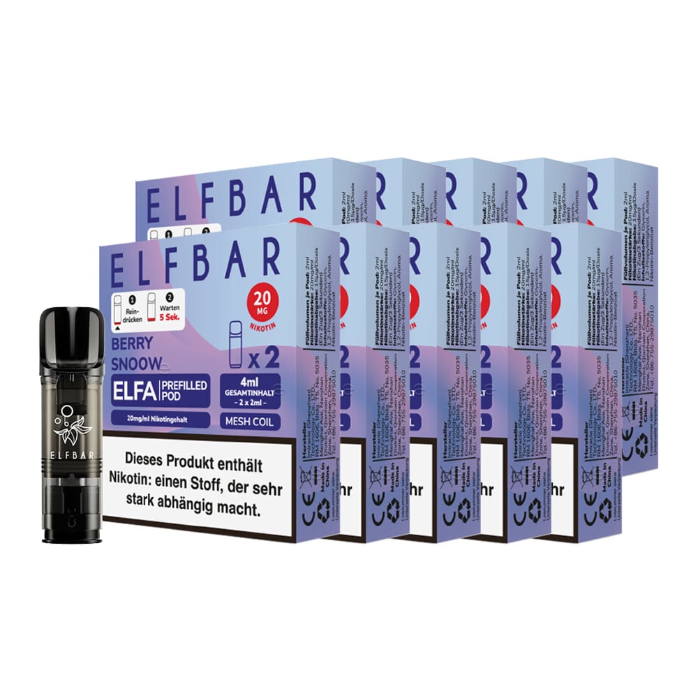 ELFBAR ELFA Prefilled Pod x 2 - Berry Snoow 2.0% , 10er Pack - Bild 1
