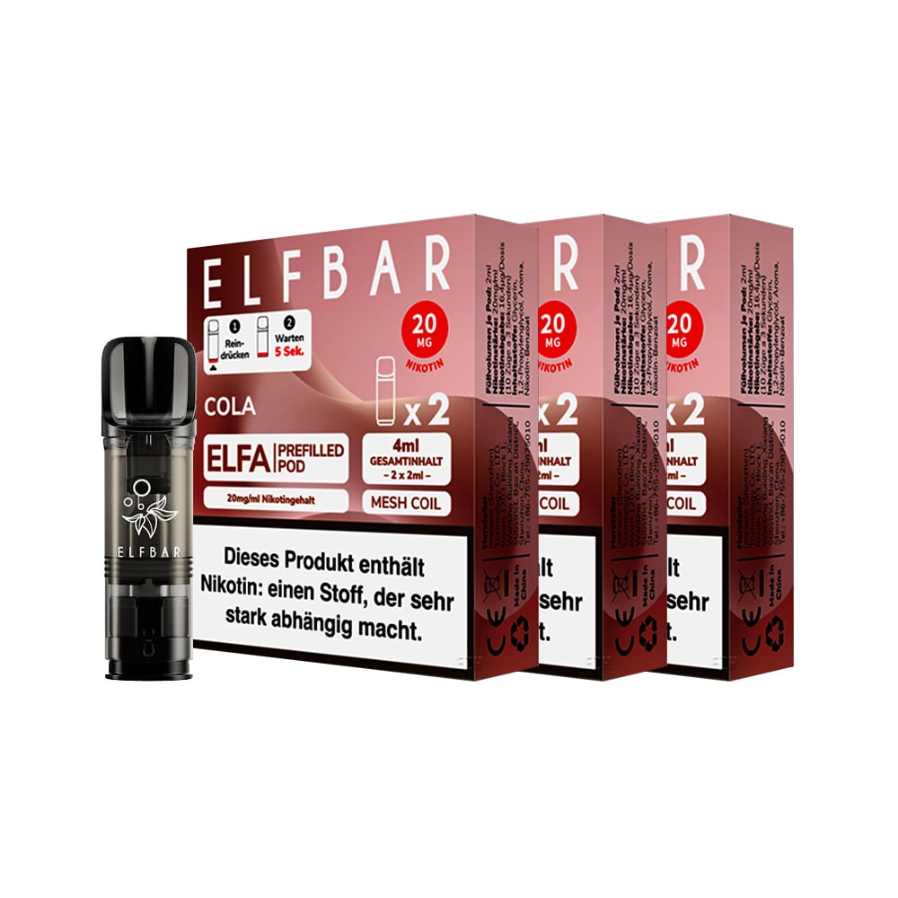ELFBAR ELFA Prefilled Pod x 2 - Cola 2.0% , 3er Pack - Bild 1