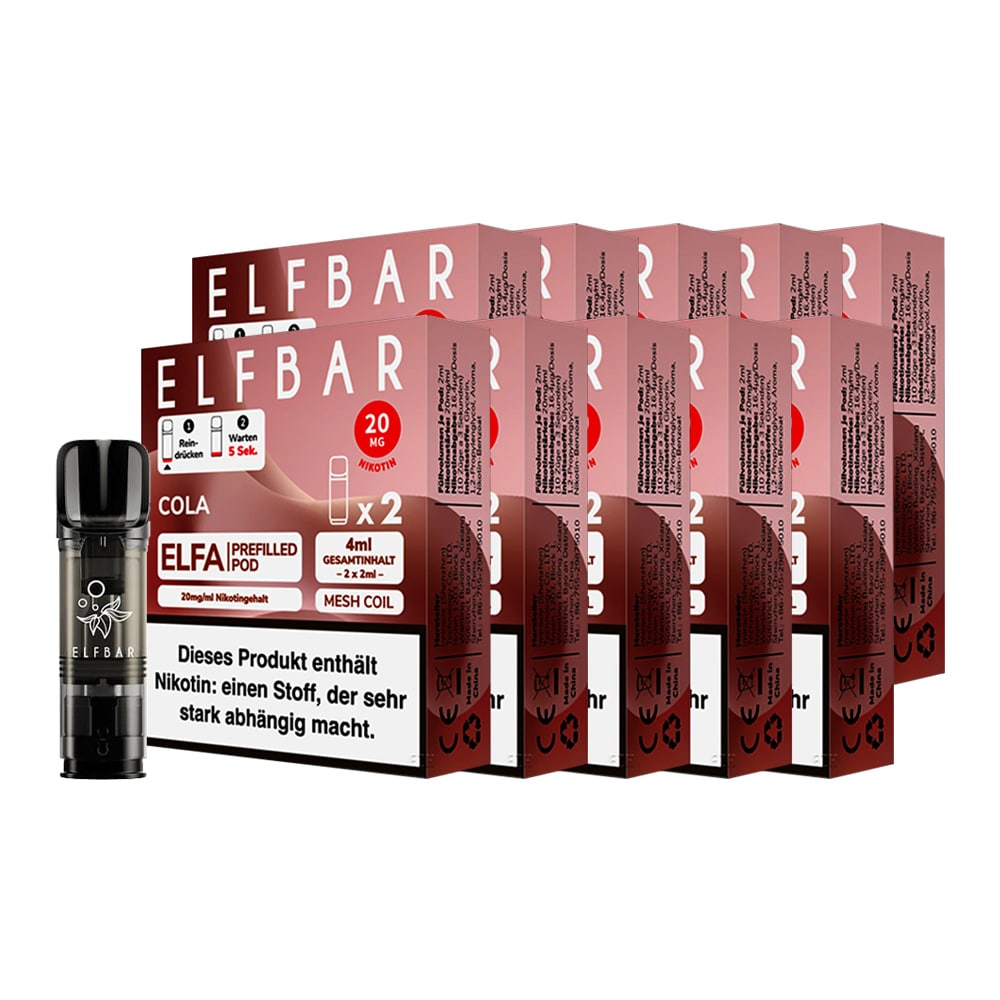 ELFBAR ELFA Prefilled Pod x 2 - Cola 2.0% , 10er Pack - Bild 1