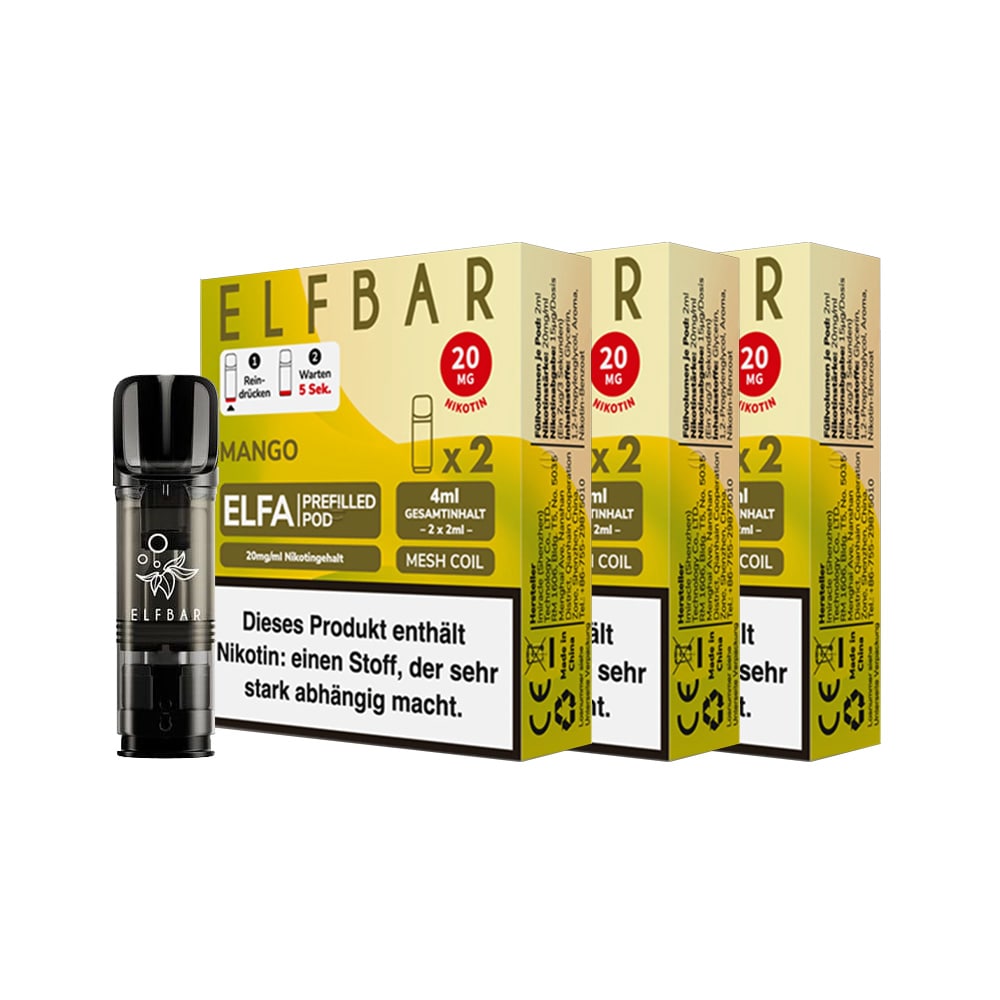 ELFBAR ELFA Prefilled Pod x 2 - Mango 2.0% , 3er Pack - Bild 1