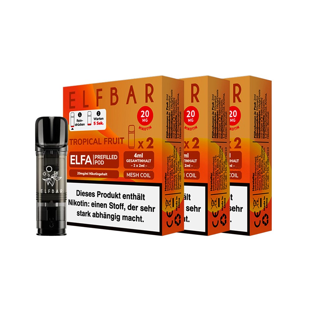 ELFBAR ELFA Prefilled Pod x 2 - Tropical Fruit 2.0% , 3er Pack - Bild 1