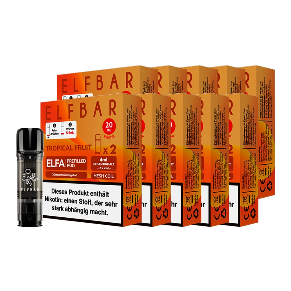 ELFBAR ELFA Prefilled Pod x 2 - Tropical Fruit 2.0% , 10er Pack - Bild 1