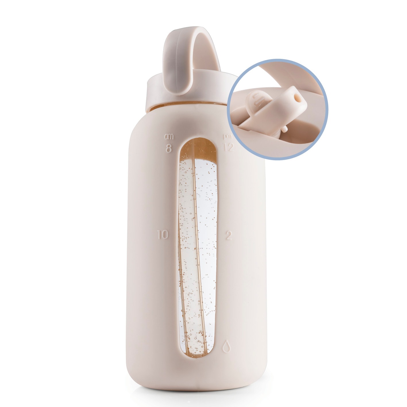 GOURMETmaxx Glas-Trinkflasche 800ml creme - Bild 1