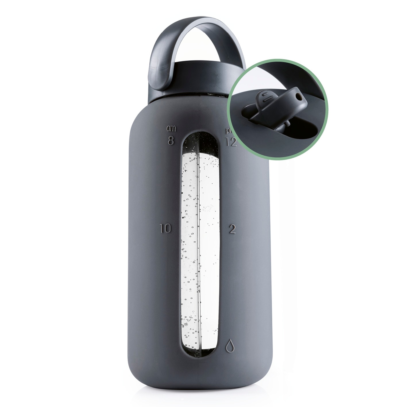 GOURMETmaxx Glas-Trinkflasche 800ml anthrazit - Bild 1