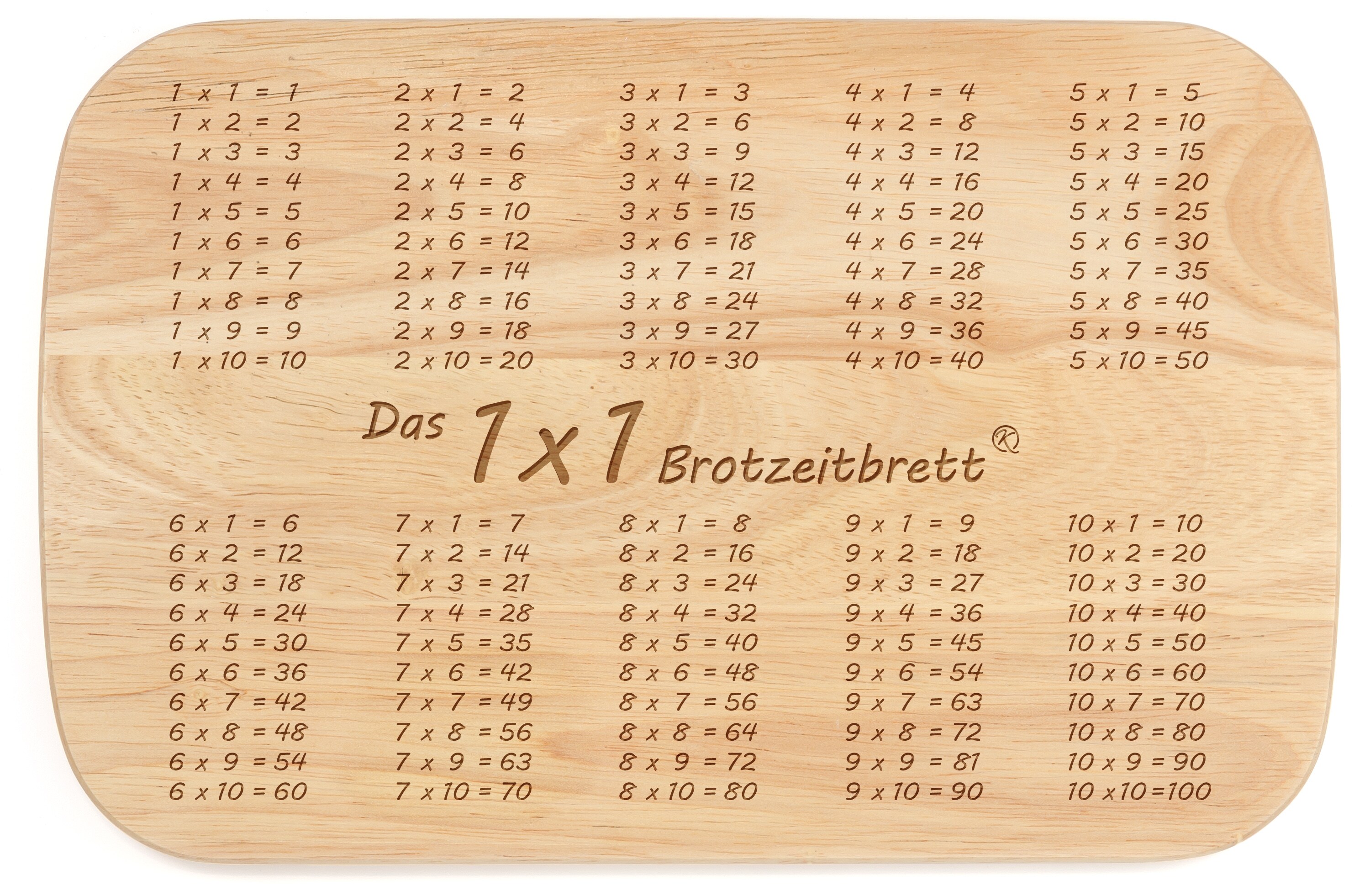 Brotzeitbrett gro&szlig; "1x1", Gummibaum 26 x 17cm - Bild 1