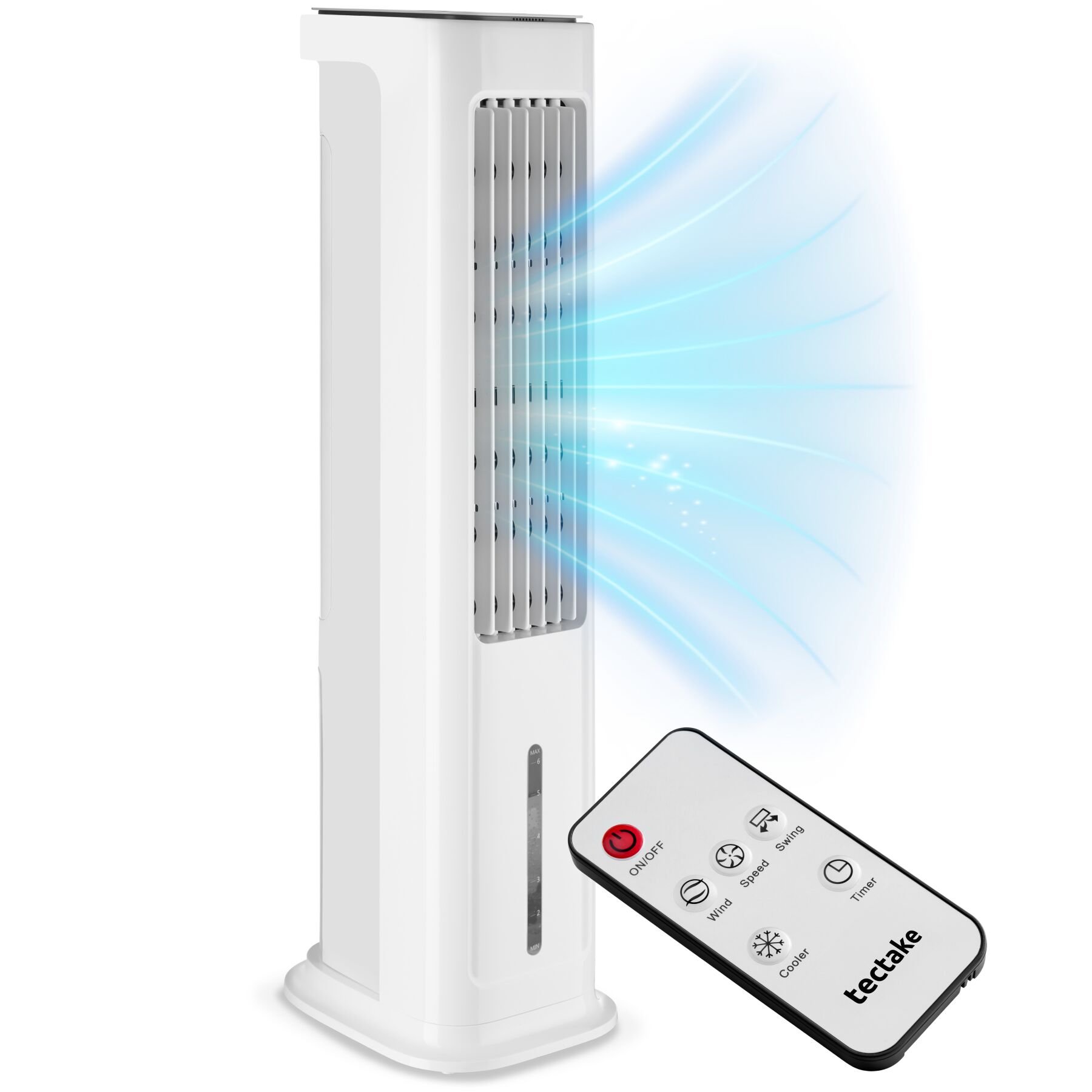 tectake&reg; Luftk&uuml;hler, 4in1, 5 l Wassertank, Schwenkfunktion und 12-Stunden-Timer, extrem leise und energiesparend - Bild 1