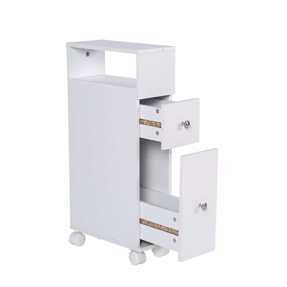 HappyHome Badschrank mit Rollen HBS01-WEI - Bild 1