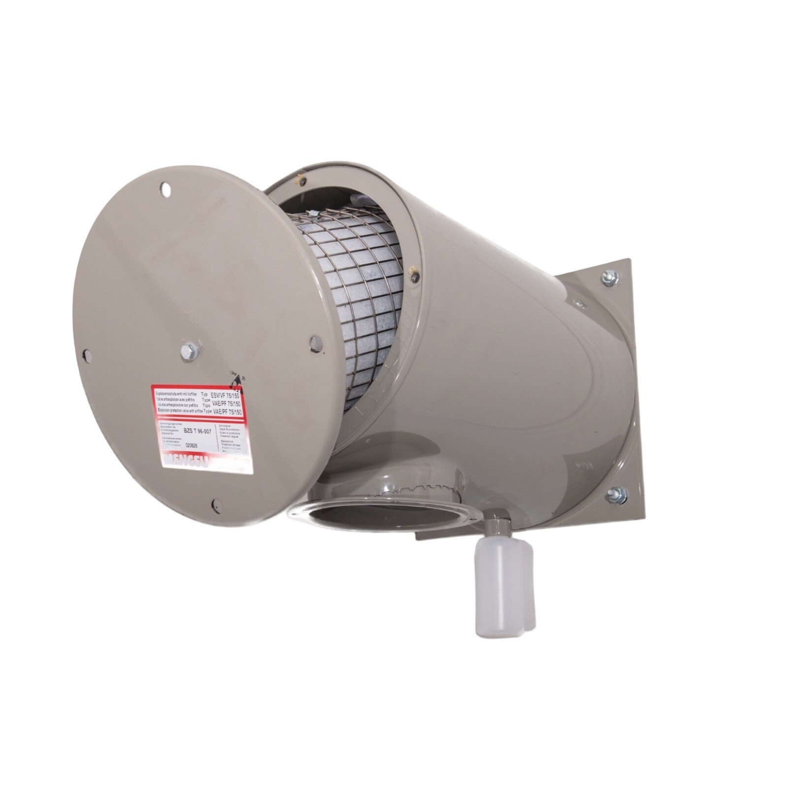 BSSD Defence Explosionsschutzventil mit Vorfilter ESV/VF 75-150
