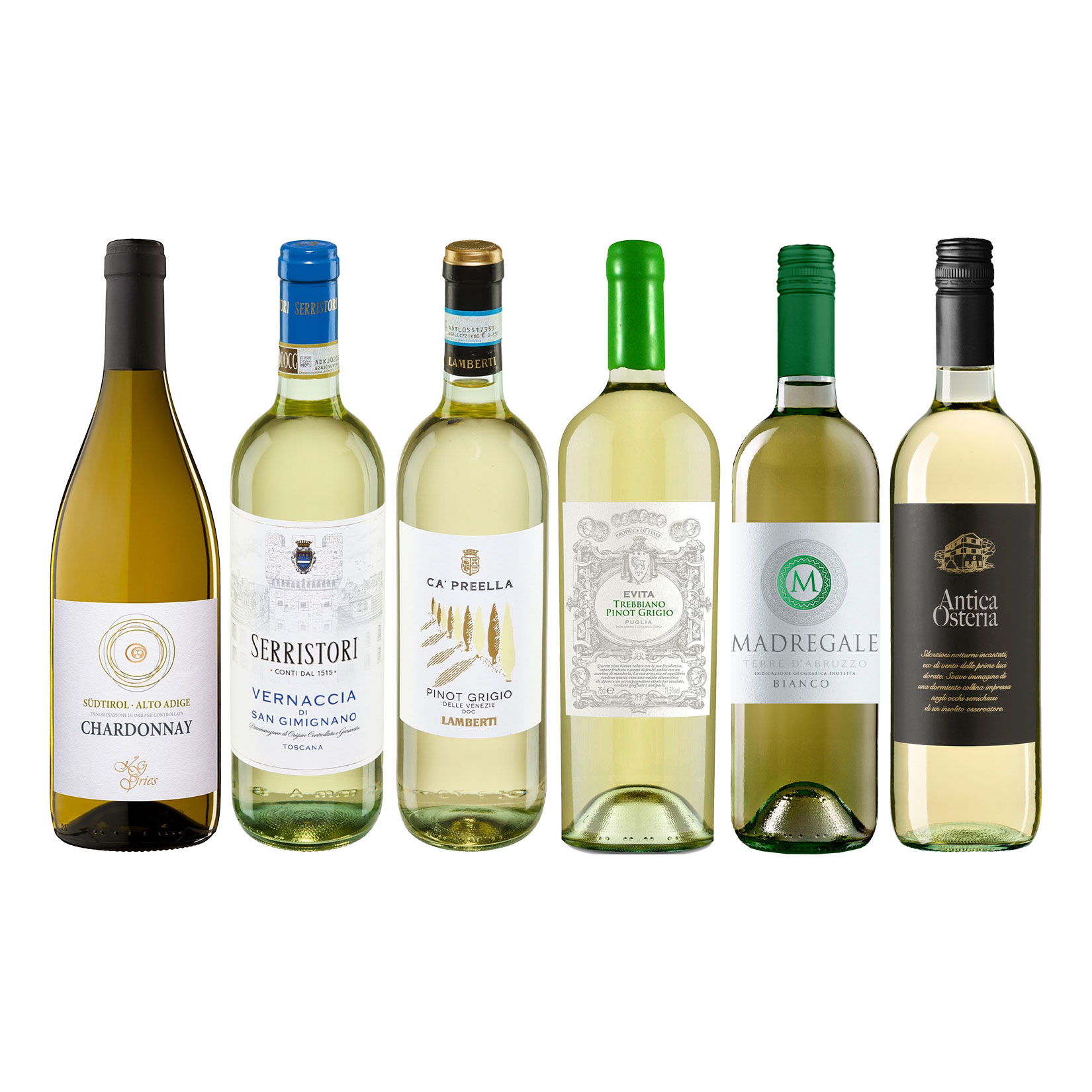 Weinpaket Italienreise "Wei&szlig;" 11,5 - 13,0 % vol 6 x 0,75 Liter - Bild 1