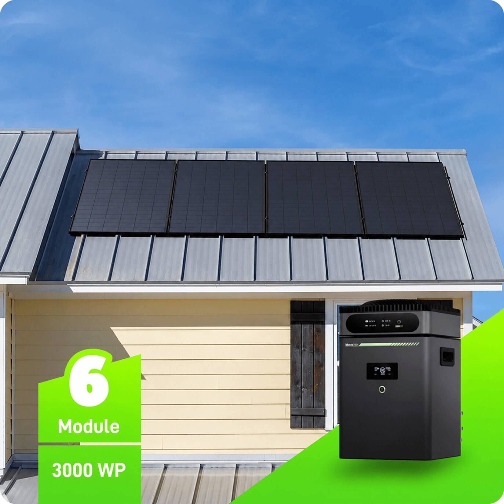 XXL Balkonkraftwerk  V2 3000Wp   5 kWh   Blechdach