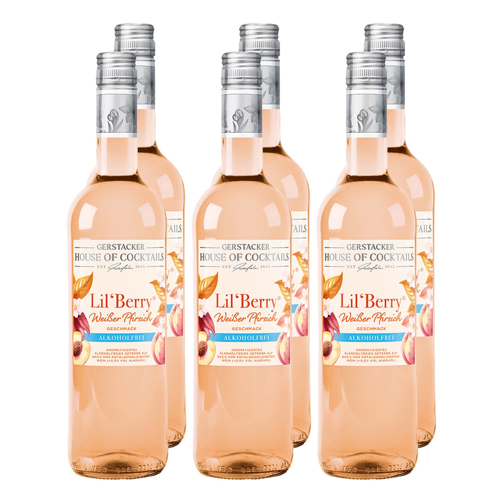 Lil&acute;Berry wei&szlig;er Pfirsich alkoholfrei 6 x 0,75 Liter - Bild 1