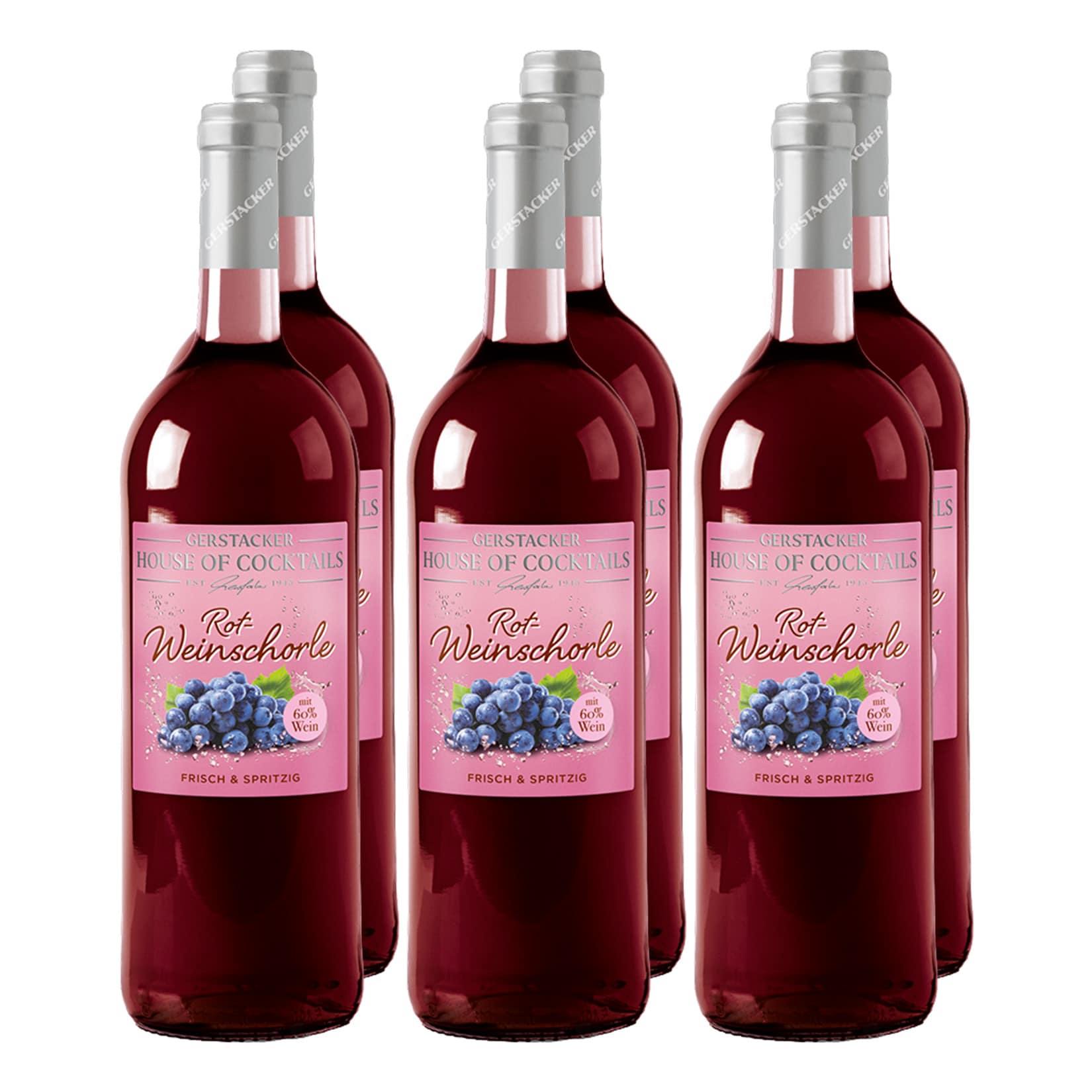 Gerstacker Weinschorle rot 6,0 % vol 6 x 1,0 Liter - Bild 1