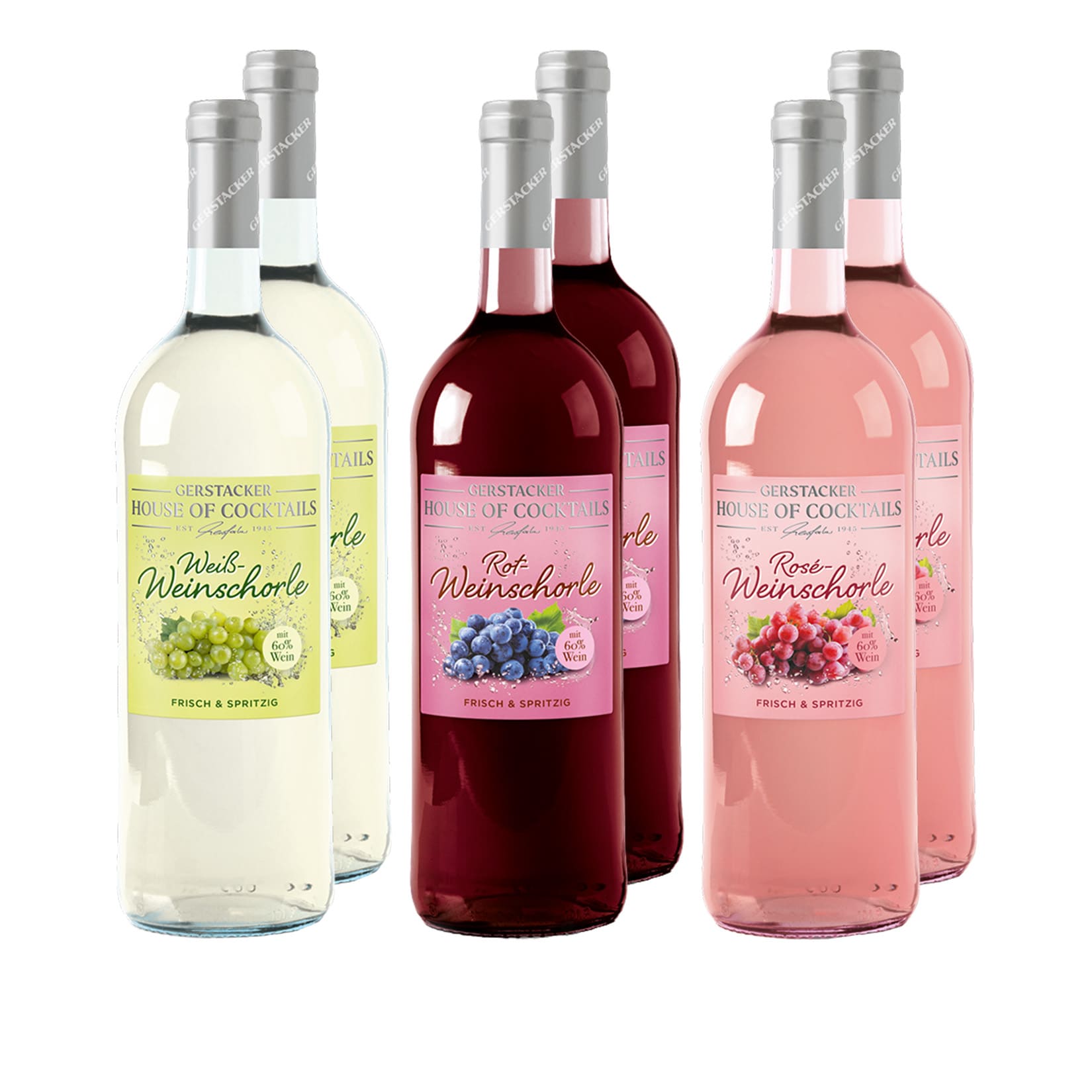 Gerstacker Weinschorle 6,0 % vol , verschiedene Sorten, 6 x 1,0 Liter - Bild 1