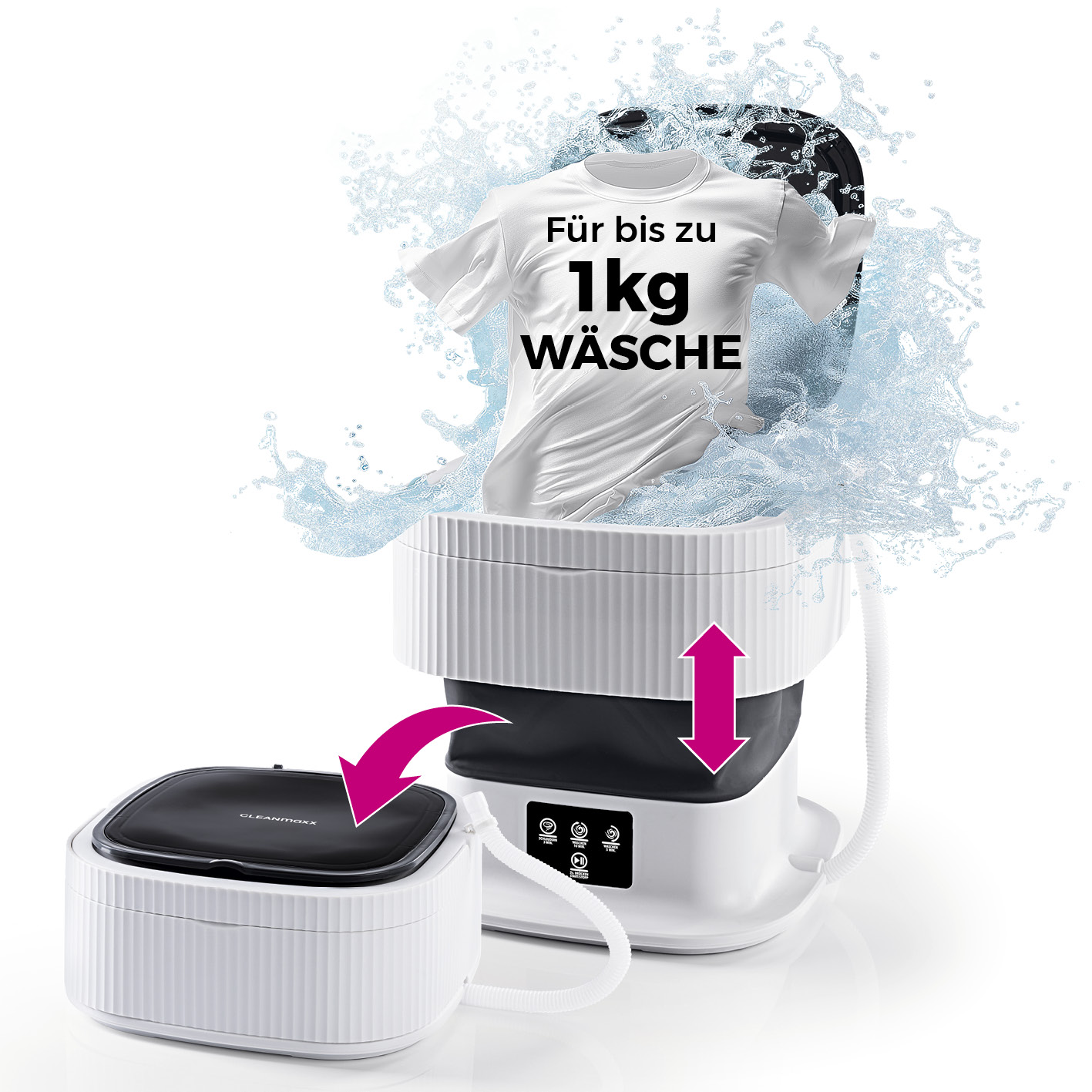 CLEANmaxx Mini-Waschmaschine faltbar 40W wei&szlig; - Bild 1