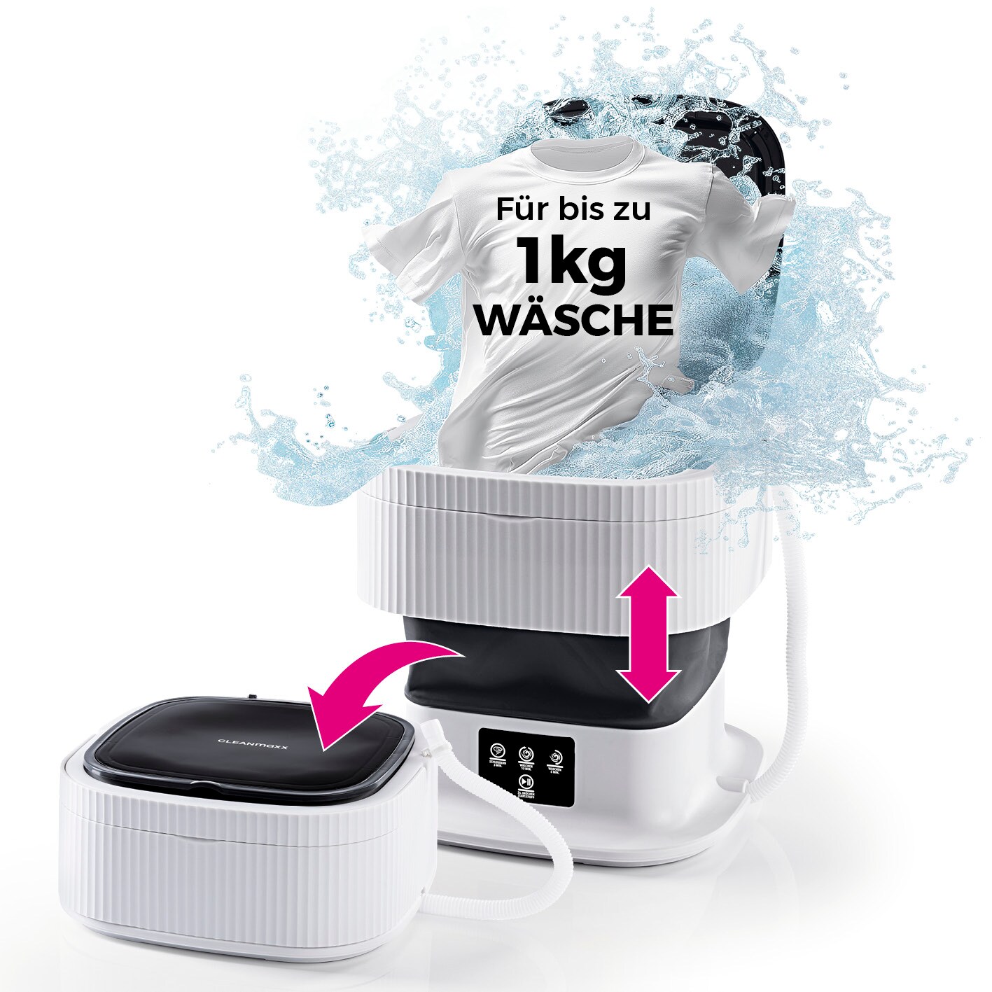Mini-Waschmaschine faltbar 40W weiß