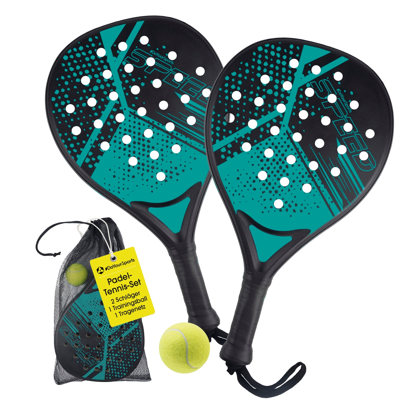 DoYourSports Padelschl&auml;ger 46,5cm schwarz - Bild 1