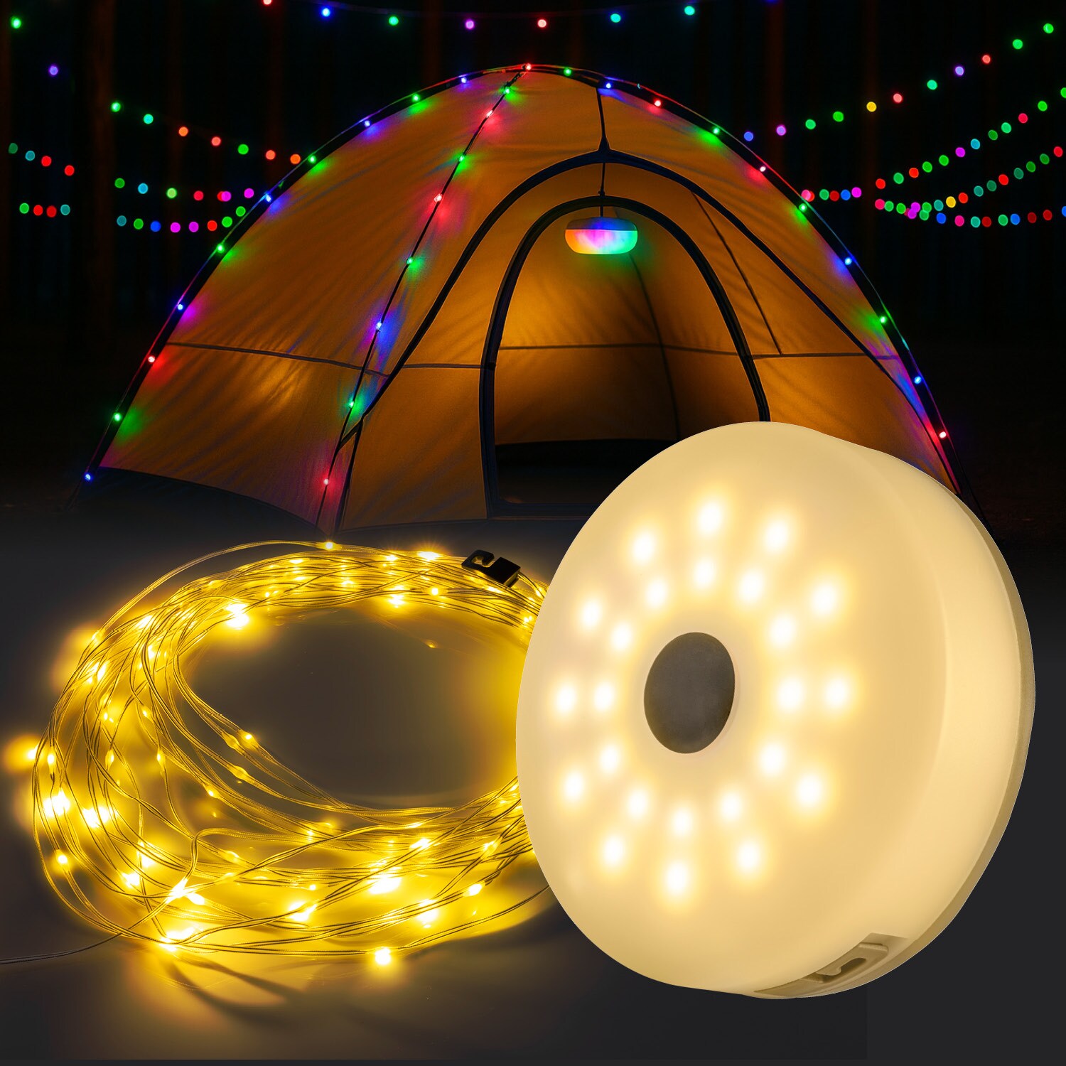 LED-Lichterkette 3,7V weiß/anthrazit