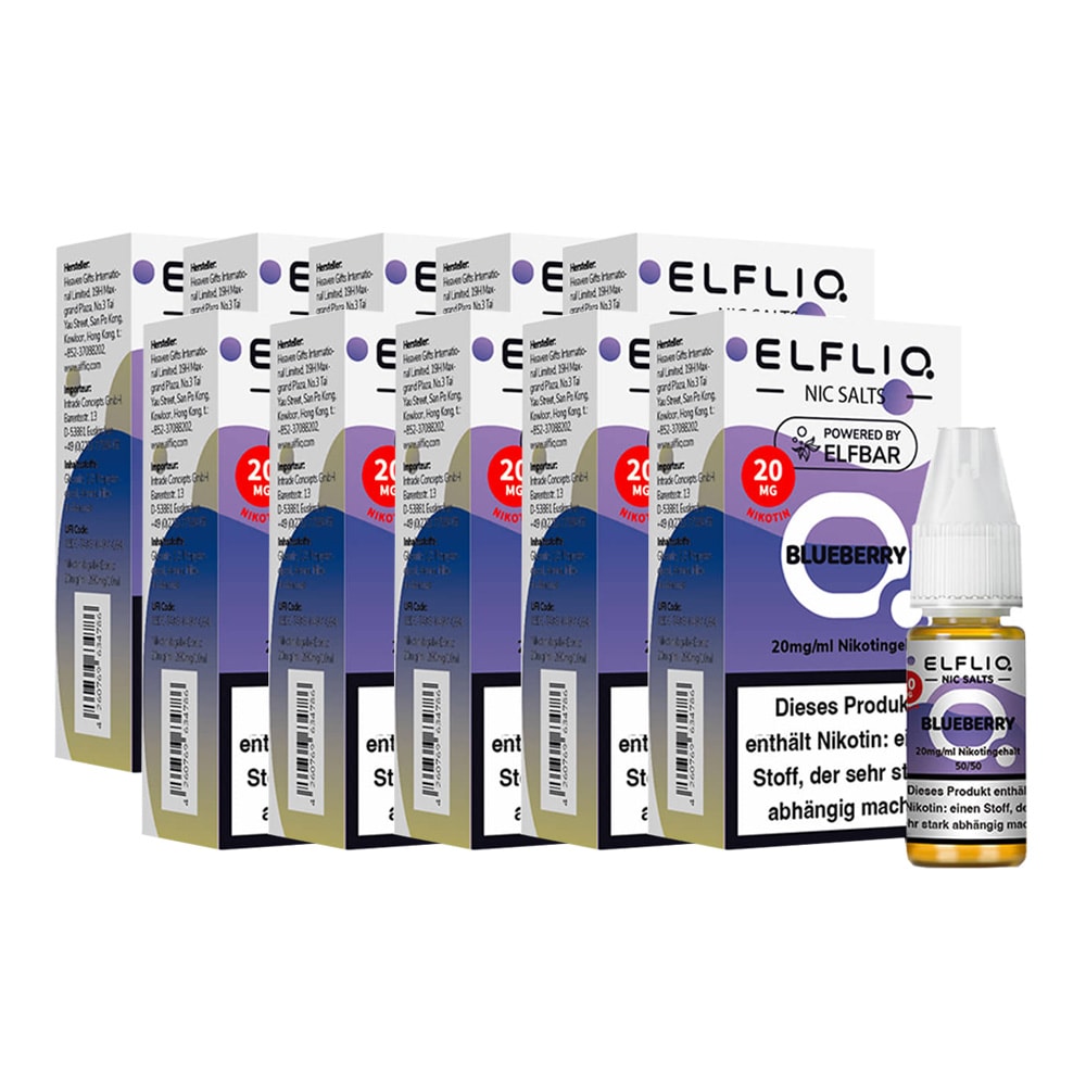 ELFBAR ELFLIQ - Blueberry Nicotine Salt Liquid 10ml 2.0% 10er Pack - Bild 1