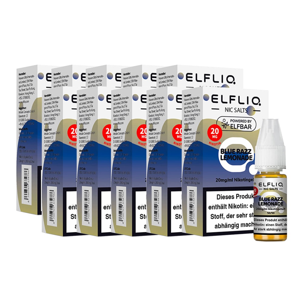 ELFBAR ELFLIQ - Blue Razz Lemonade Nicotine Salt Liquid 10ml 2.0% 10er Pack - Bild 1