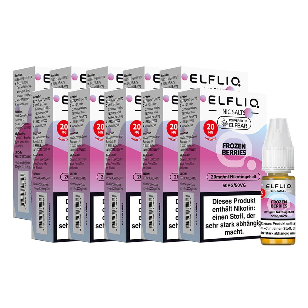 ELFBAR ELFLIQ - Frozen Berries Nicotine Salt Liquid 10ml 2.0% 10er Pack - Bild 1
