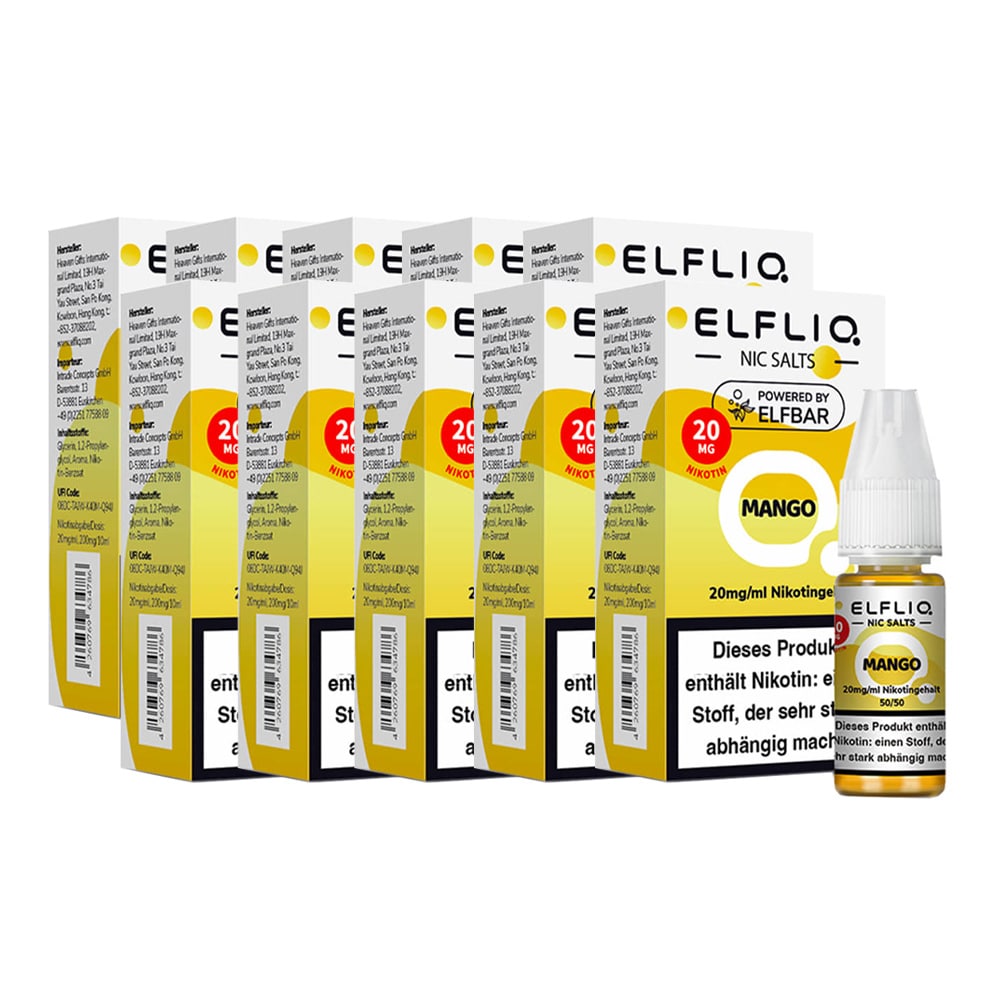 ELFBAR ELFLIQ - Mango Nicotine Salt Liquid 10ml 2.0% 10er Pack - Bild 1