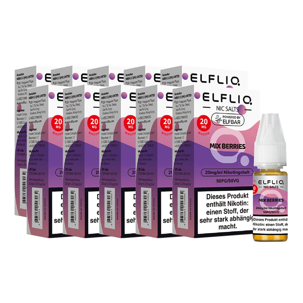 ELFBAR ELFLIQ - Mix Berries Nicotine Salt Liquid 10ml 2.0% 10er Pack - Bild 1