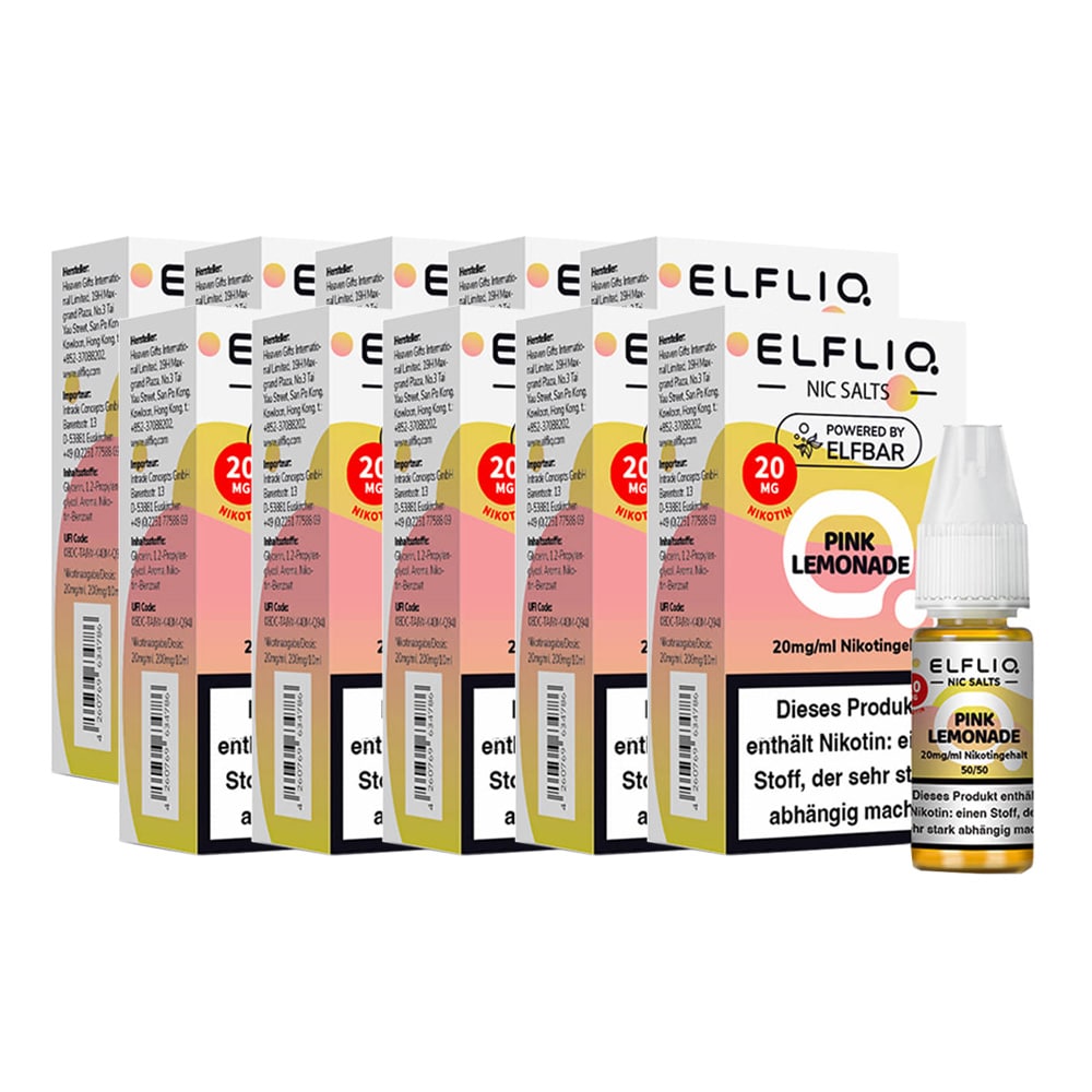 ELFBAR ELFLIQ - Pink Lemonade Nicotine Salt Liquid 10ml 2.0% 10er Pack - Bild 1