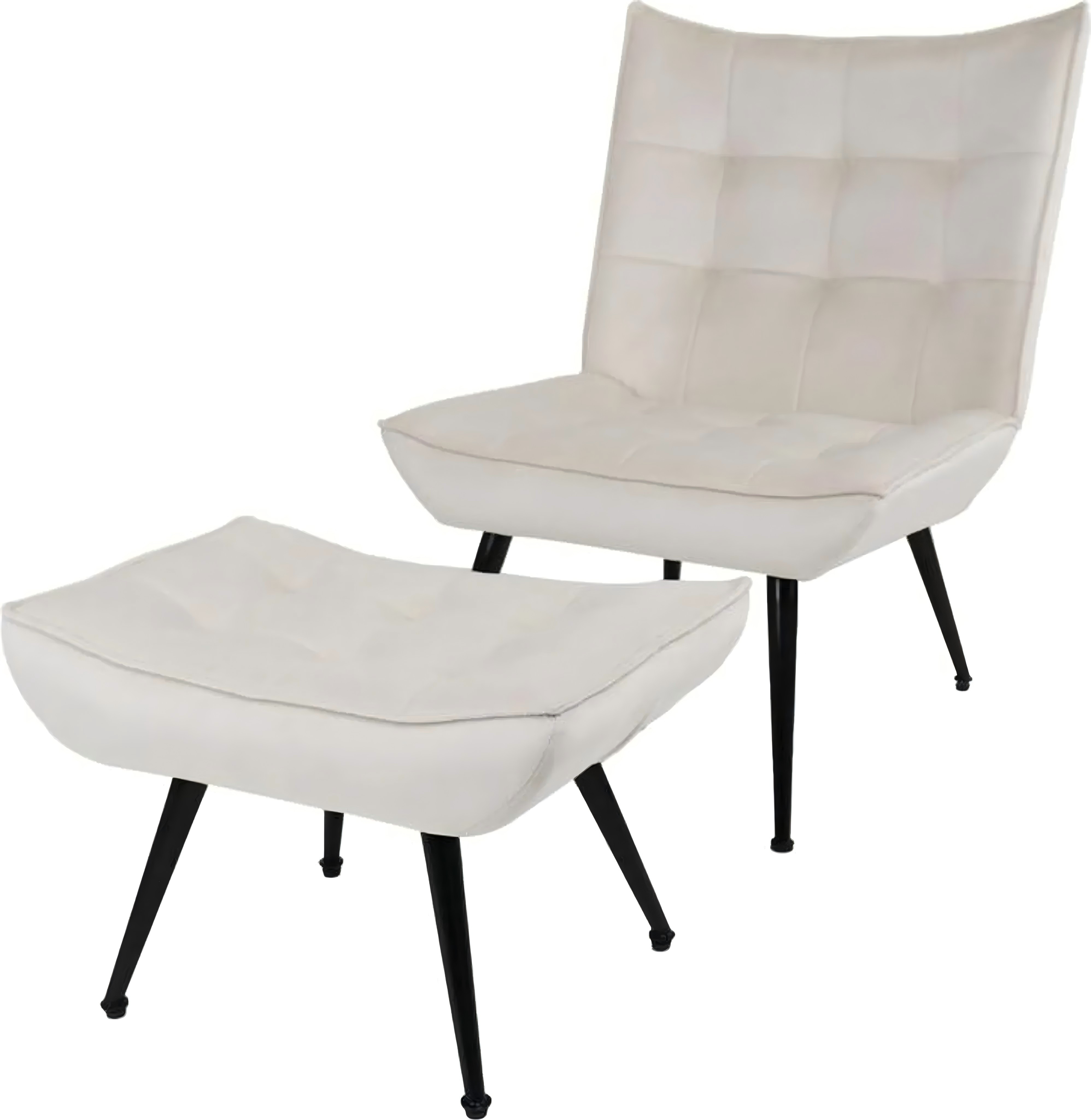HappyHome Loungesessel Lounge-Sessel mit Fu&szlig;hocker & verstellbaren F&uuml;&szlig;en HSP138-BEI - Bild 1