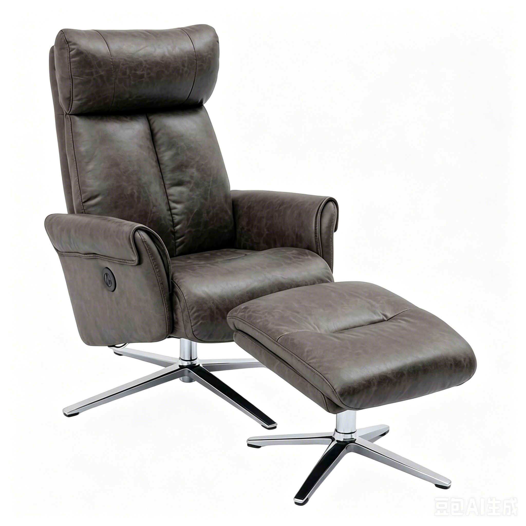 Happy Home Relaxsessel Elektrischer Relaxsessel mit Hocker &ndash; USB, 360&deg; drehbar, Kunstleder HWP51-GRA - Bild 1