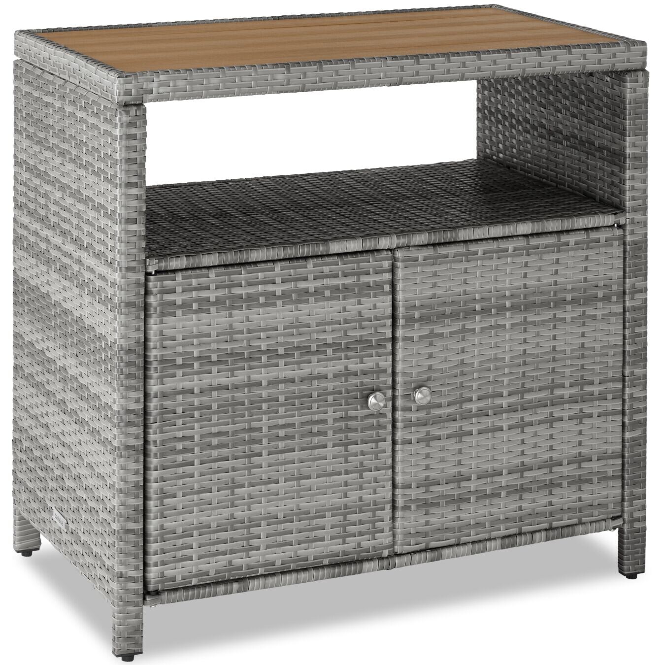 tectake® Gartenschrank, wetterfest und UV-beständig, starkes Magnetschloss,  Belastbarkeit, höhenverstellbare Füße, 90 x 55,5 x 87 cm