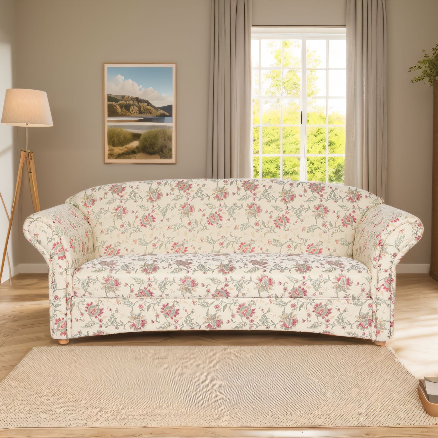 3-Sitzer Sofa Loretta, ca. 204 x 83 x 85 cm – Blumenmuster