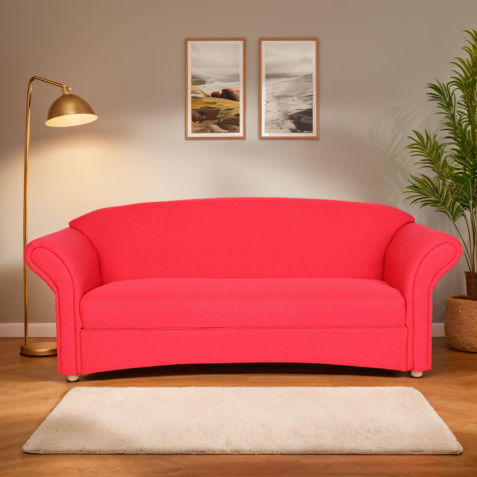 3-Sitzer Sofa Loretta, ca. 204 x 83 x 85 cm &ndash; Rosa - Bild 1