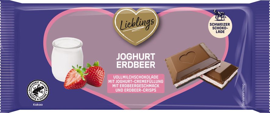 Lieblings Erdbeer Joghurt Vollmilch 90 g, 20er Pack - Bild 1