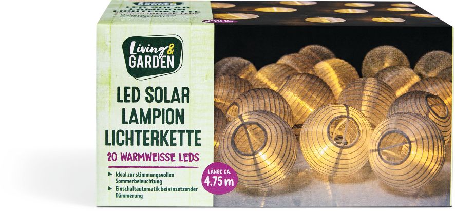 LED Lampionlichterkette - wei&szlig; - Bild 1