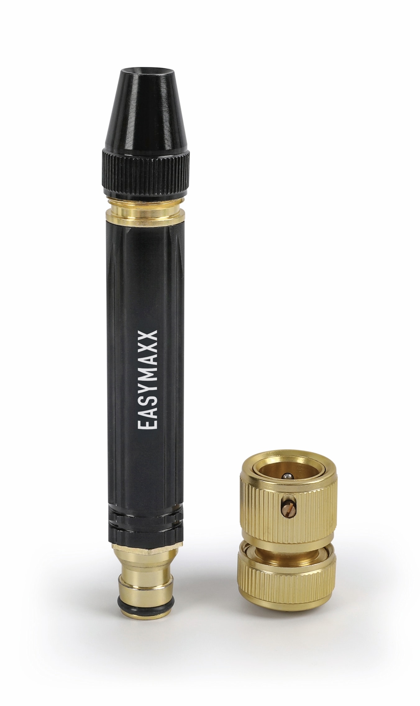 EASYmaxx Hochdruck-Wasserstrahld&uuml;se schwarz/gold mit Adapter Metall - Bild 1